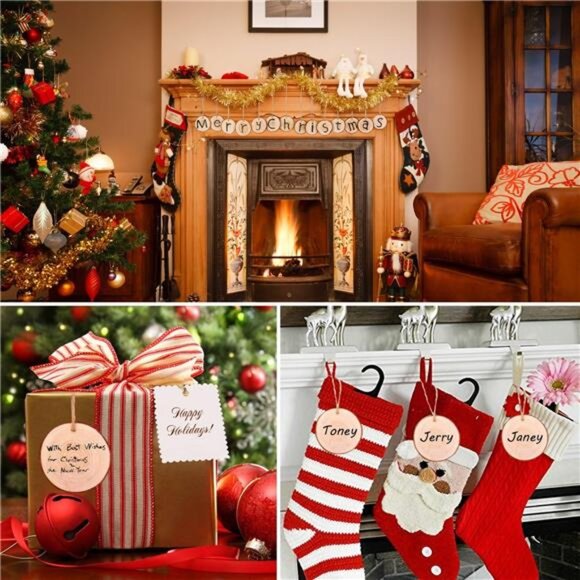 Wood Slices 25 Pcs 3.1-3.5 Inches Craft Wood Kit Unfinished Predrilled - Picture 2 of 7